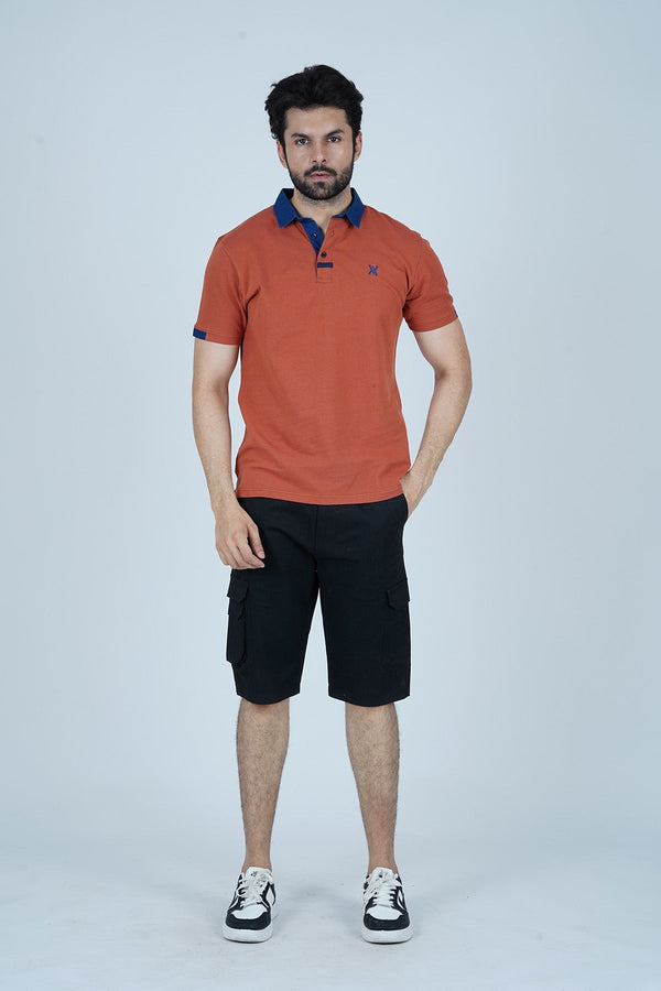 Men Contrast Trim Polo Shirt - Roman